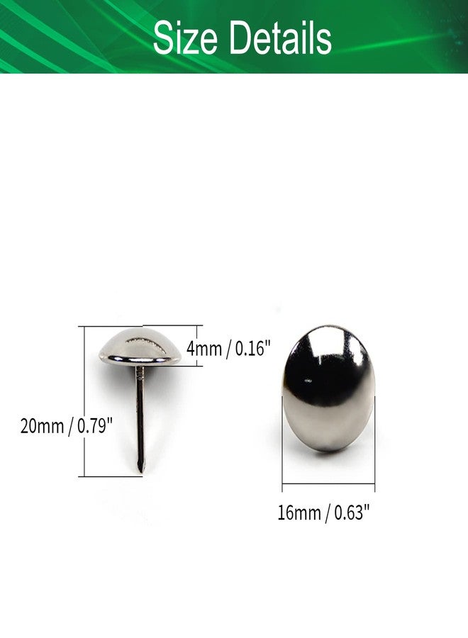 Yinpecly Upholstery Nails Tacks 0.63" Head Dia Stainless Steel Round Thumb Push Pins, for Furniture Decorative Sofa Headboards Chair Hardware Cork Board 80pcs - Image 2